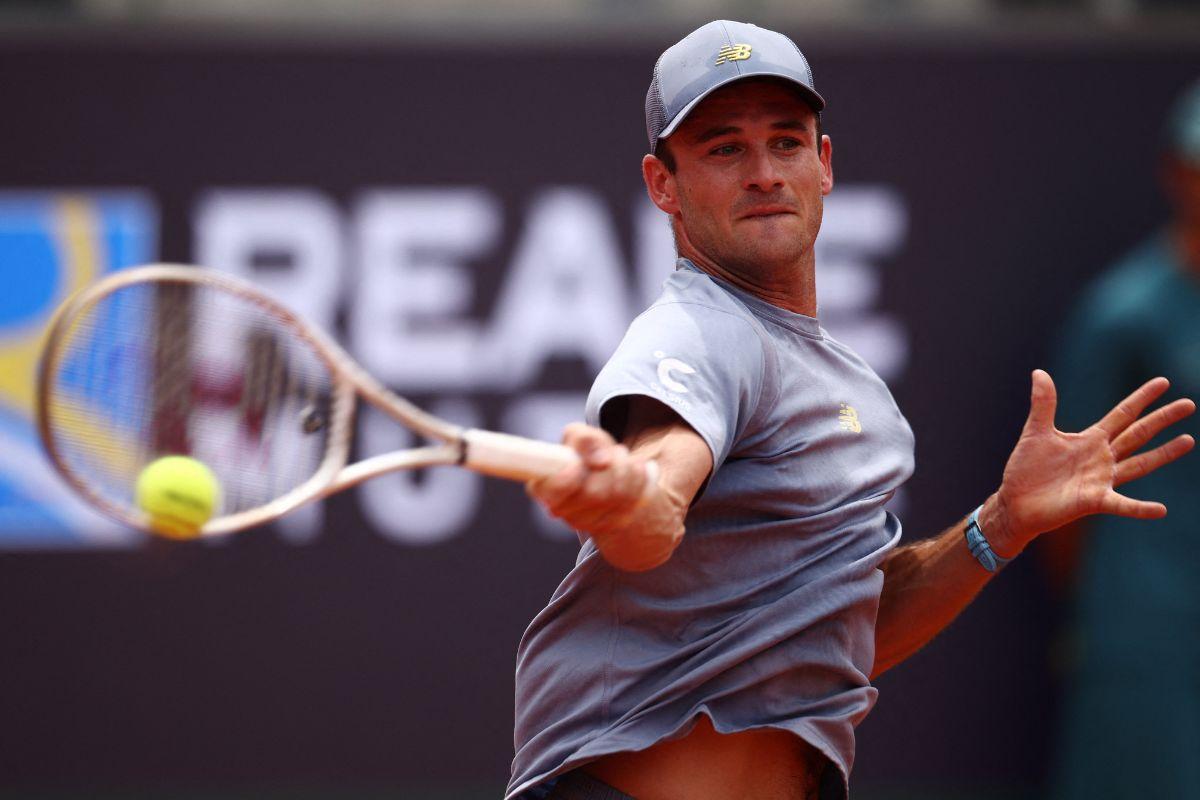 USA's Tommy Paul in action during his Italian Open quarter-final match against Poland's Hubert Hurkacz at Foro Italico, Rome, Italy, on Thursday 