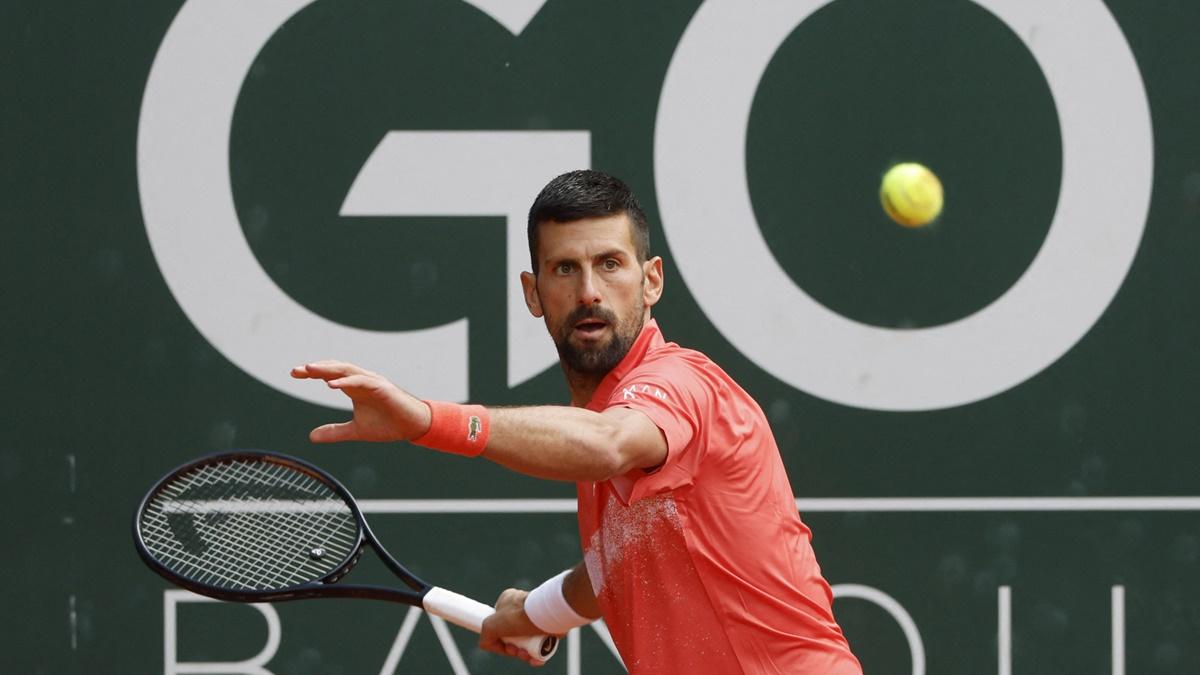 Serbia's Novak Djokovic in action during the Geneva Open semi-final against Britain's Cameron Norrie at Tennis Club de Geneve, Geneva, Switzerland, on Friday.