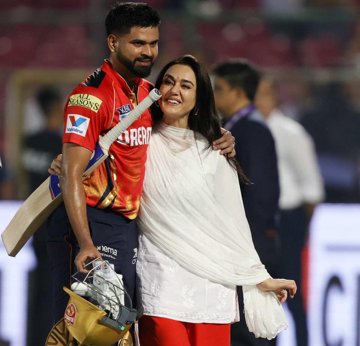 Preity Zinta with Shreyas Iyer Preity Zinta with Shreyas Iyer