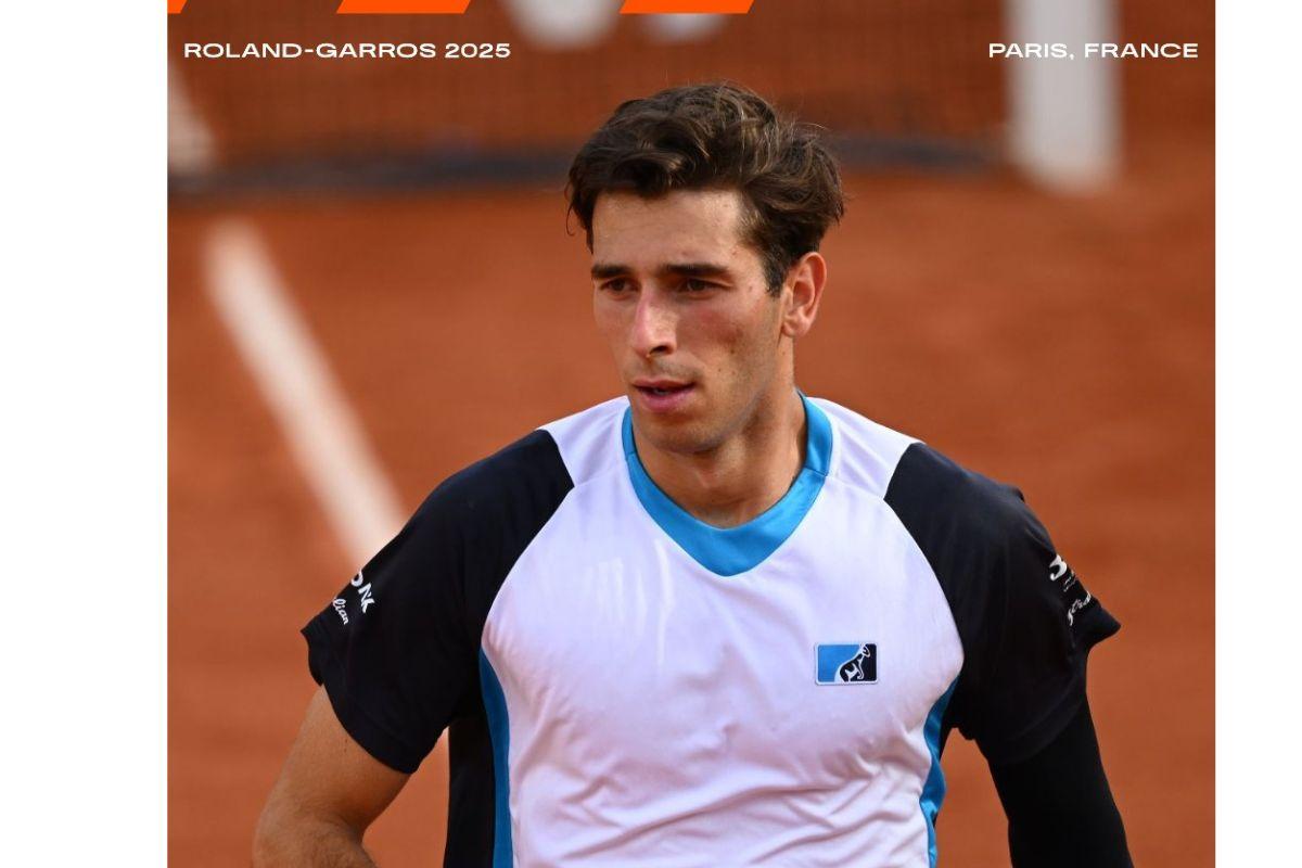Matteo Gigante during his win over Stefanos Tsitsipas