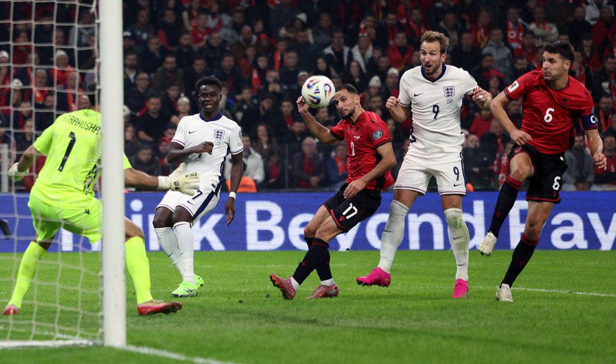 Harry Kane scores England's second goal Harry Kane scores England's second goal