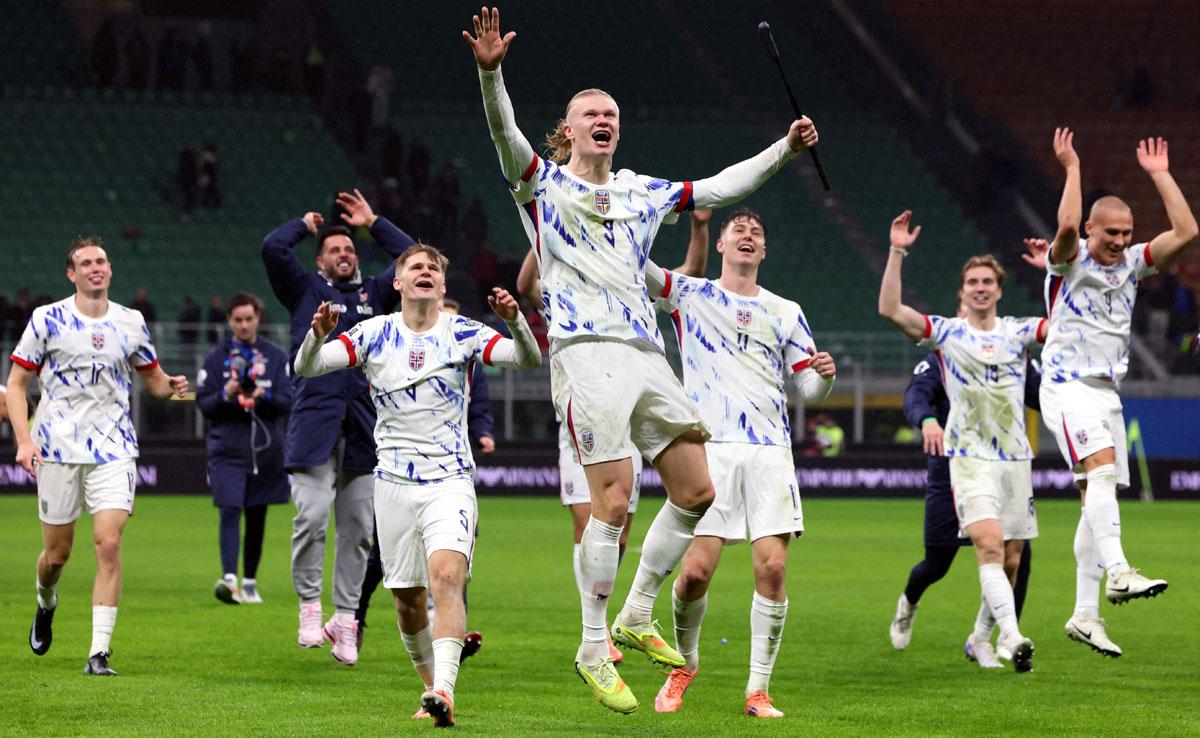 Norway's players celebrate Norway's players celebrate