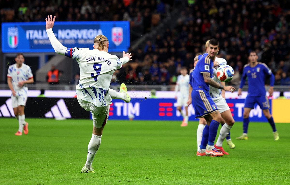 Norway's Erling Haaland scores their second goal Norway's Erling Haaland scores their second goal