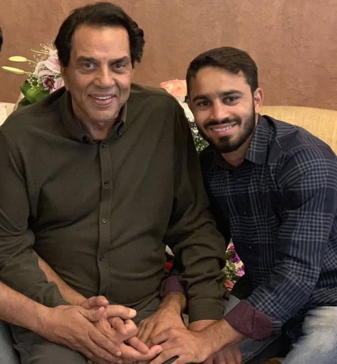 Amit Panghal with Dharmendra Amit Panghal with Dharmendra
