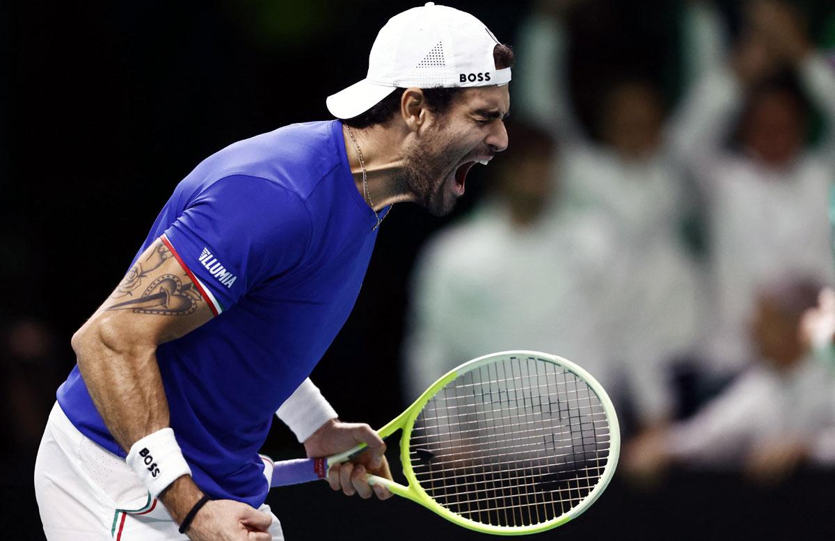 Italy's Matteo Berrettini celebrates