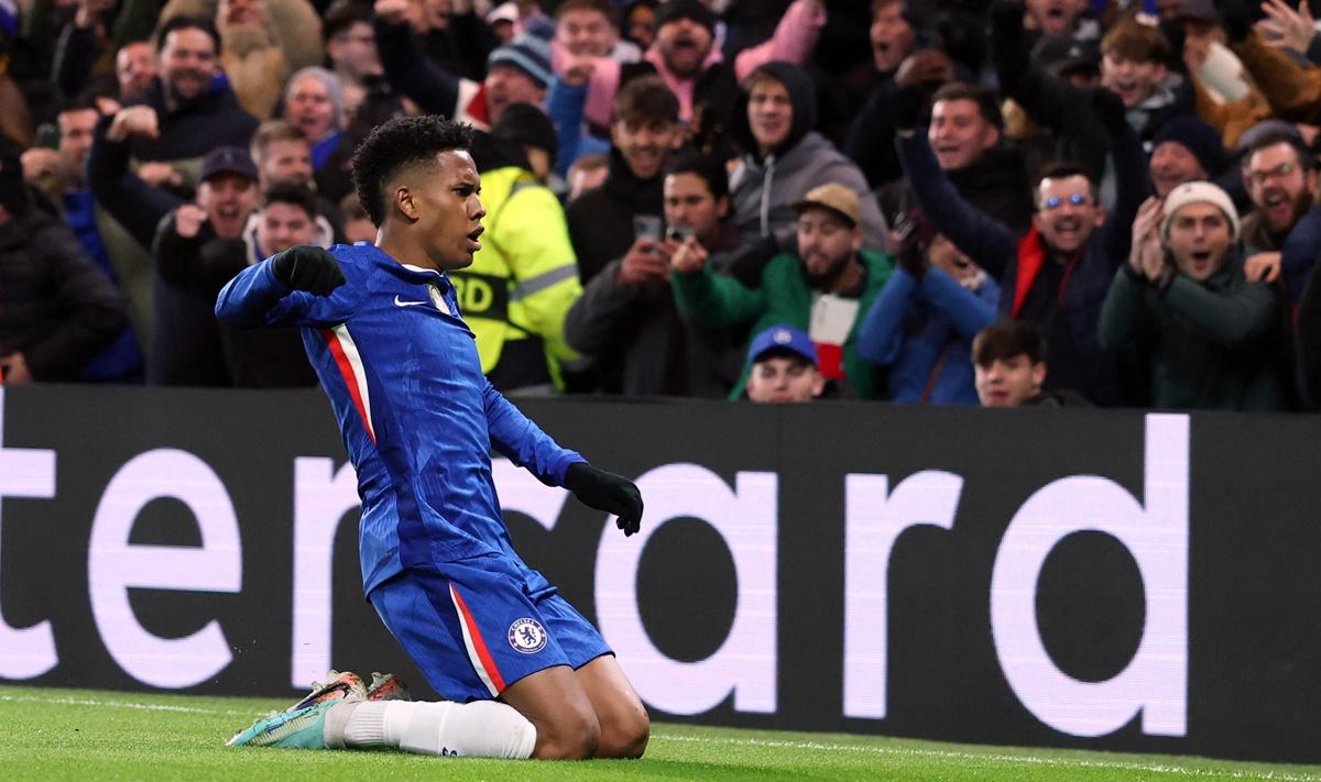 Estevao celebrates scoring