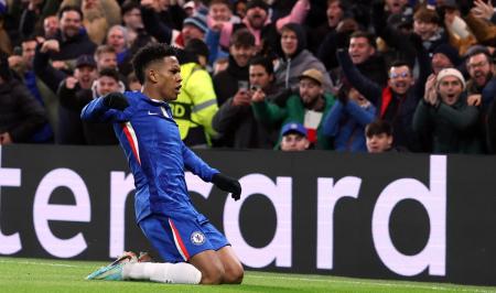 Estevao celebrates scoring