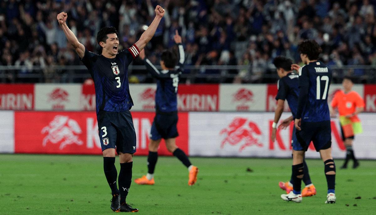 Japan's players celebrate
