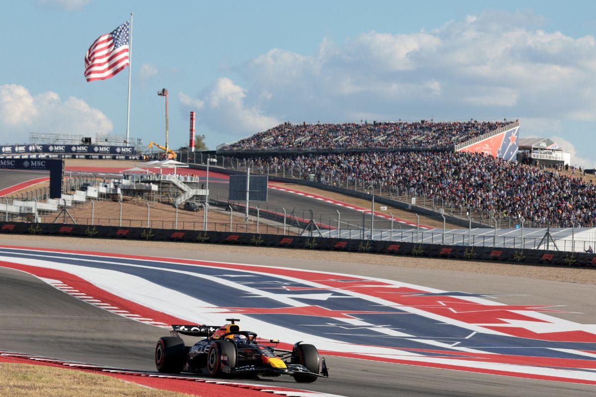 Red Bull's Max Verstappen during sprint qualifying at the US F1 Grand Prix on Friday