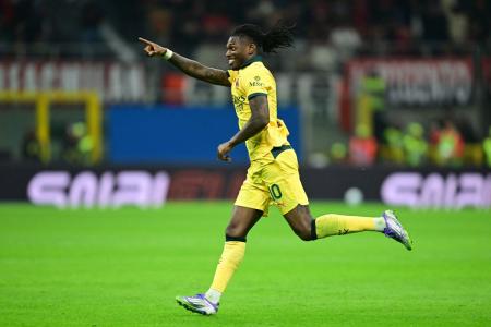 AC Milan's Rafael Leao celebrates scoring their first goal