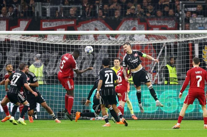 Liverpool's Ibrahima Konate scores their third goal