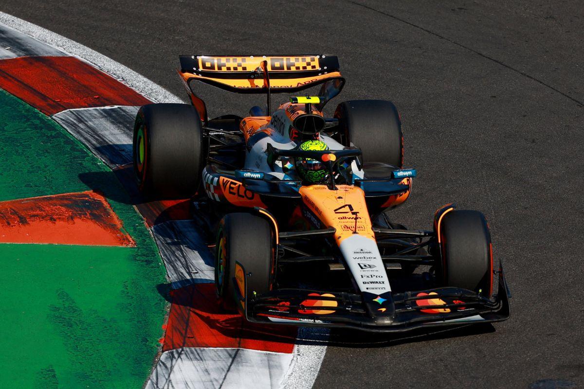 McLaren's Lando Norris in action during qualifying of the Mexico F1 Grand Prix at Autodromo Hermanos Rodriguez, Mexico City, Mexico, on Sunday 