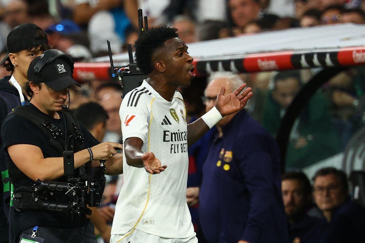 Real Madrid's Vinicius Junior reacts after being substituted 