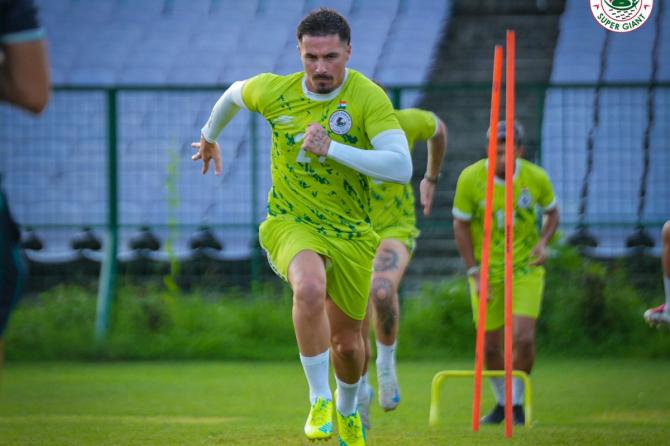 Mohun Bagan Super Giant players at a training session