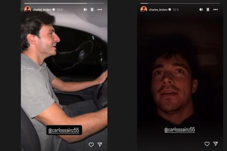 Charles Leclerc (right), who endured a weekend to forget with a qualifying crash and a ninth-place finish in Baku, shared the unexpected adventure on Instagram.