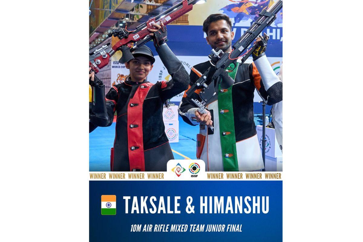 Isha Taksale and Himanshu won the 10m Air Rifle Mixed Team event in New Delhi on Tuesday 