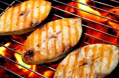 Yummy Fish in a hot Barbeque 