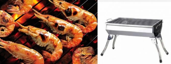 Barbeque Grilled King Prawns or Shrimps