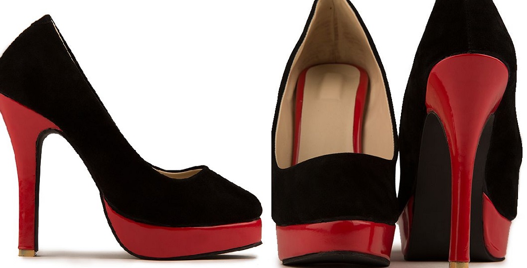 Classic Red & Black Pumps Comfortable Shoes For Women