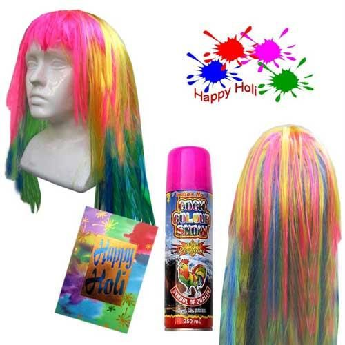 Rainbow Multi Color Holi Wig @ Rs.649