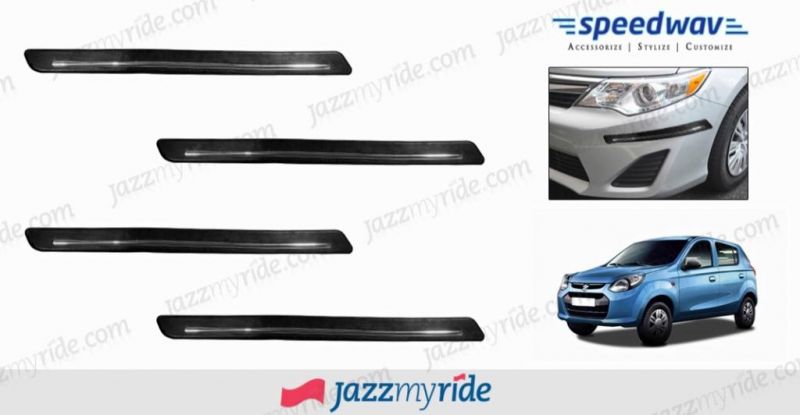 Speedwav Black And Chrome Bumper Scratch Protector-maruti New Alto 800