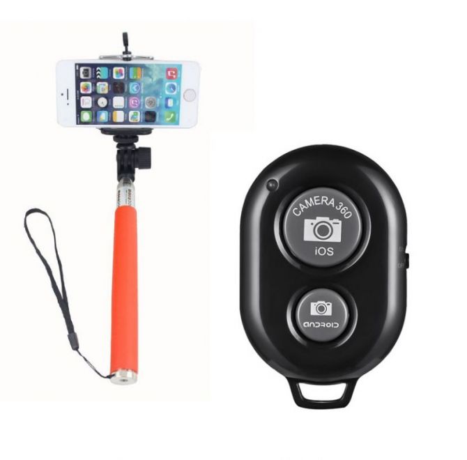 Monopod Extendable Selfie Stick With Bluetooth Remote Shutter 