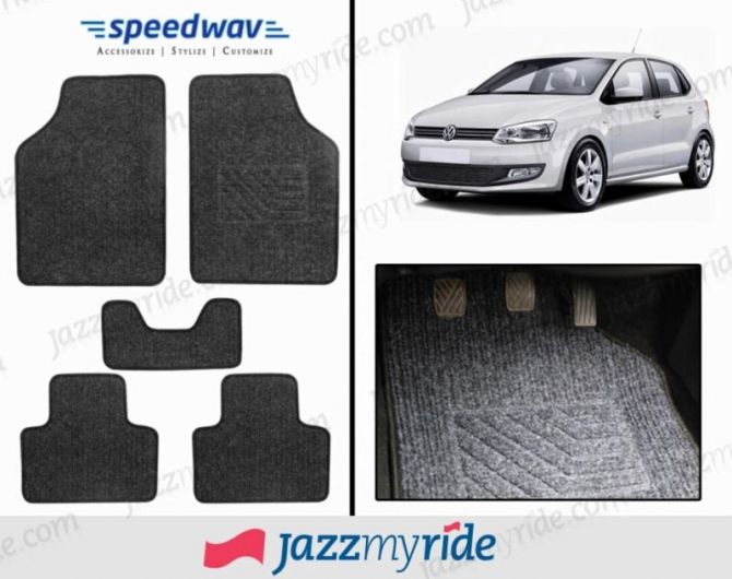Speedwav Carpet Black Car Floor / Foot Mats - Volkswagen Polo