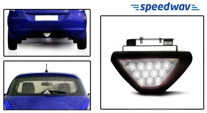 Speedwav White 12 LED Brake Light With Flasher For Hyundai Santro