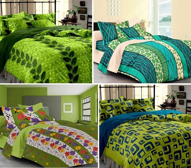 Green bed-sheets