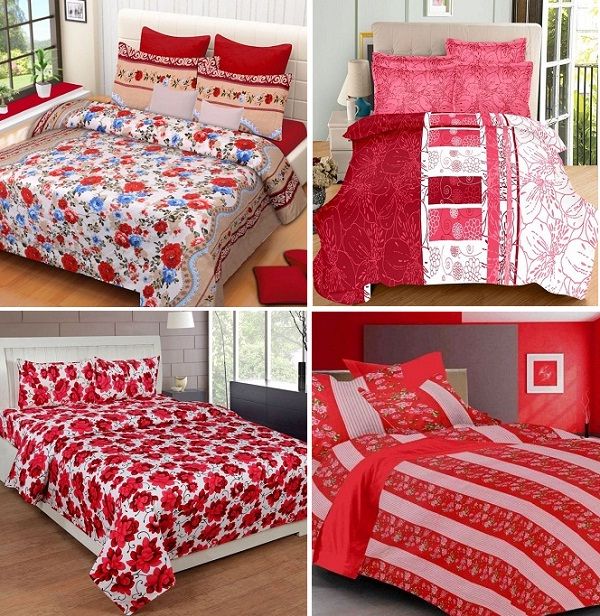 Red bed sheets
