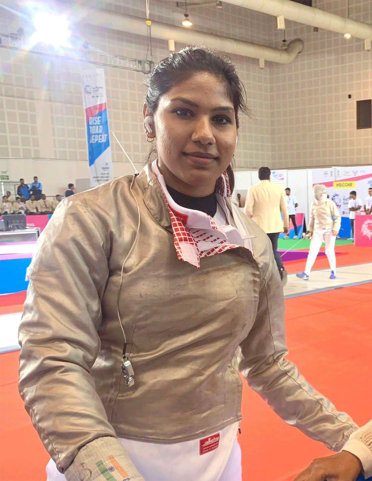 Fencer Bhavani Devi won gold in the Sabre event at the National Games on Friday